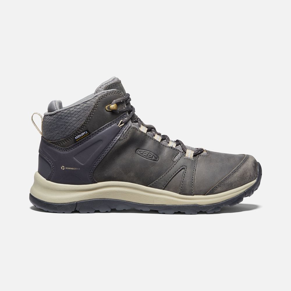 Keen Laarzen Dames Donker Grijs - Terradora Ii Leern Waterproof - 08517-ZJPE